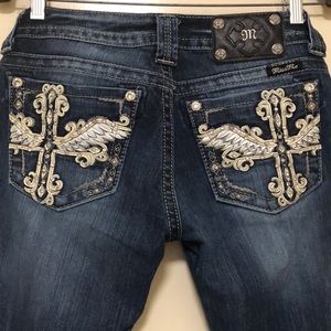 Miss Me boot cut cross pocket jeans 27/34